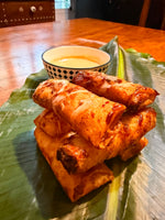 Turon with Pineapple Vanilla Cream Sauce